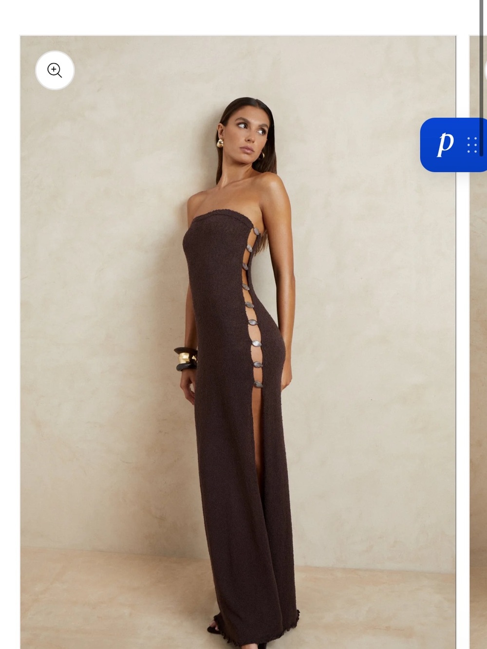 Tann Line Rays Maxi Dress in Dark Brown